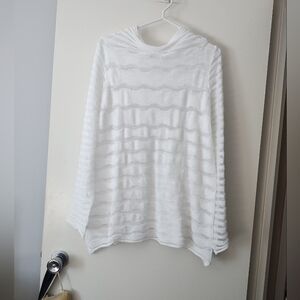 OSKA White Ripple Knit Sweater L